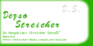 dezso streicher business card